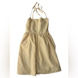 Yellow Gingham Halter Dress